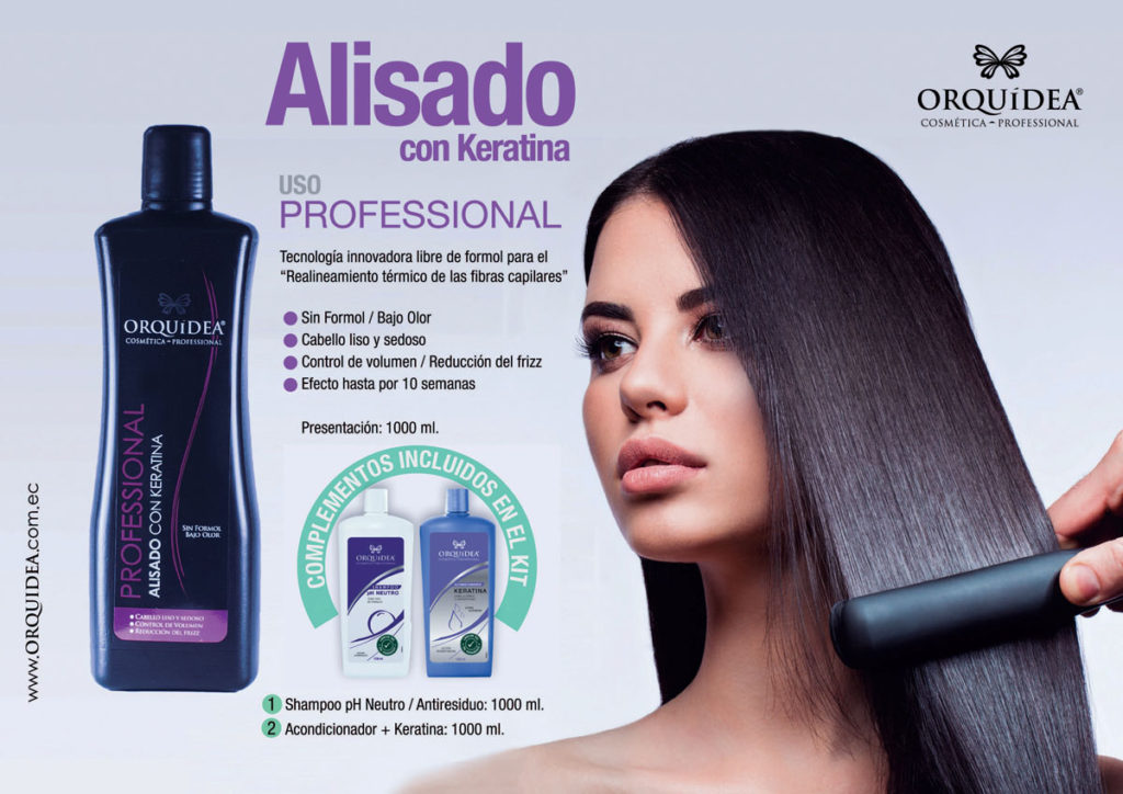 Kit Alisado Con Keratina Professional Litro 1000 Ml Orquídea Cosmética Professional 9510